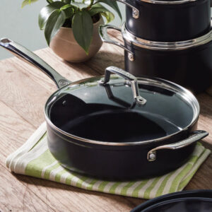 Essential Non-stick Ceramic Saut¨¦ Pan with Glass Lid